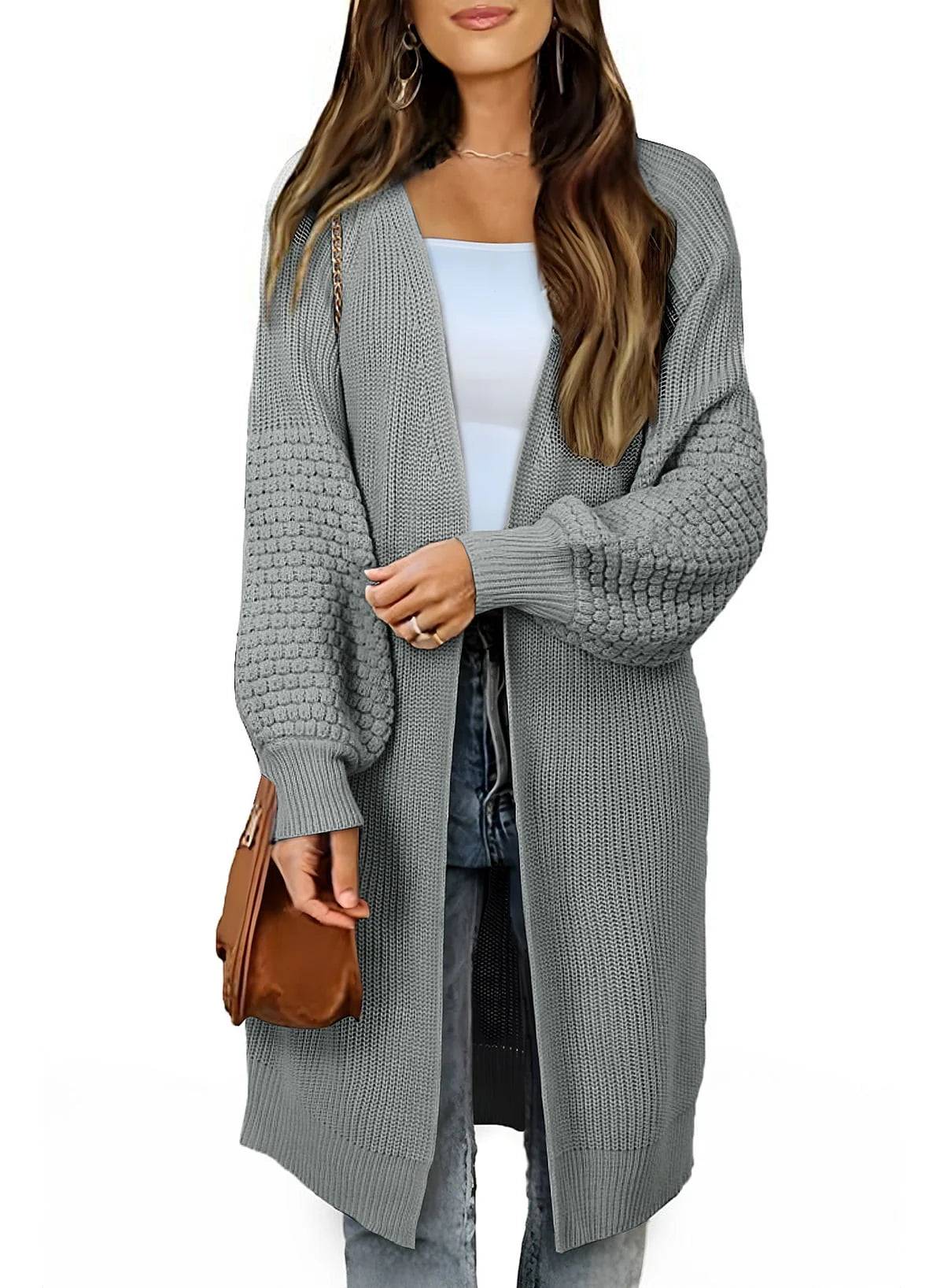 Oversized Cable Knit Cardigan X319