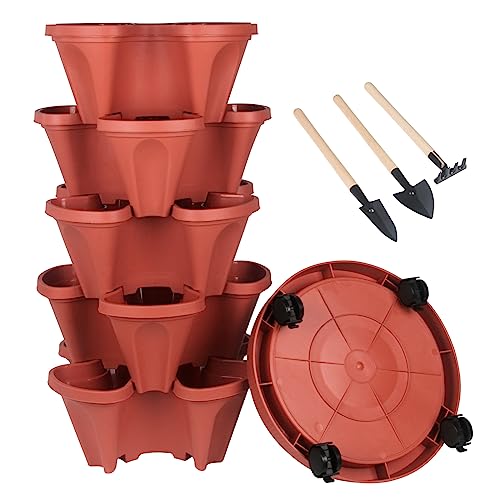 7 Tier Stackable Planters with Removable Wheels N133093