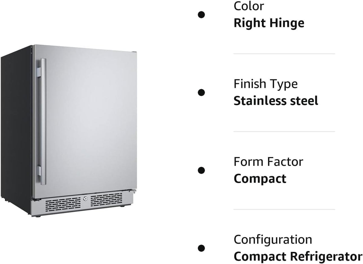 24 Inch Wide 5.66 Cu. Ft. Built-In Compact Refrigerator with Right Hinge Z44652