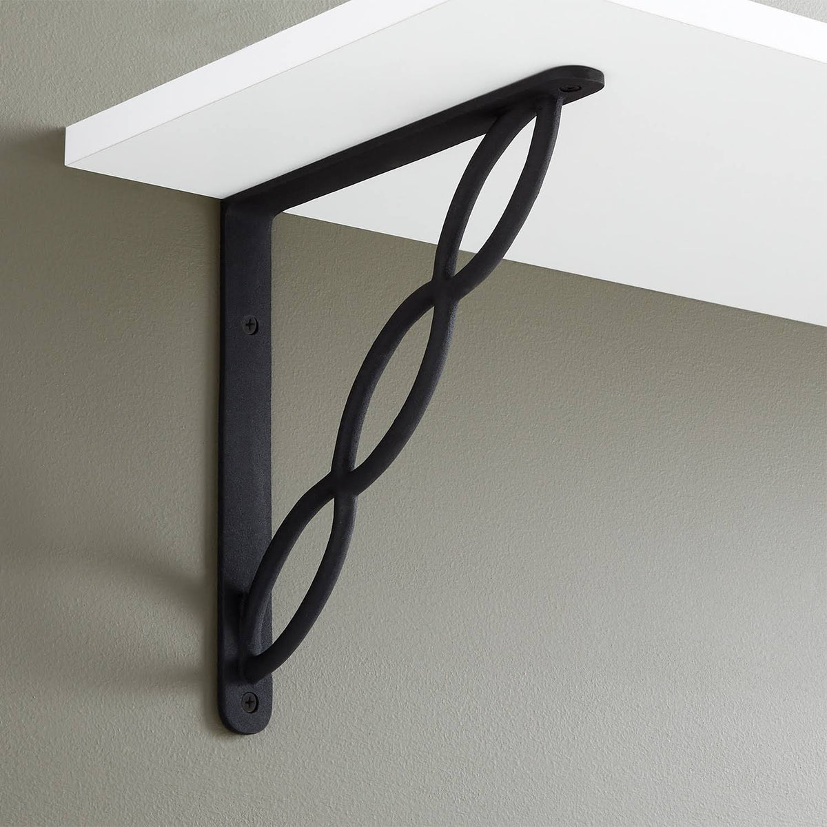 White Powder Coat Cast Iron Shelf Bracket L159477