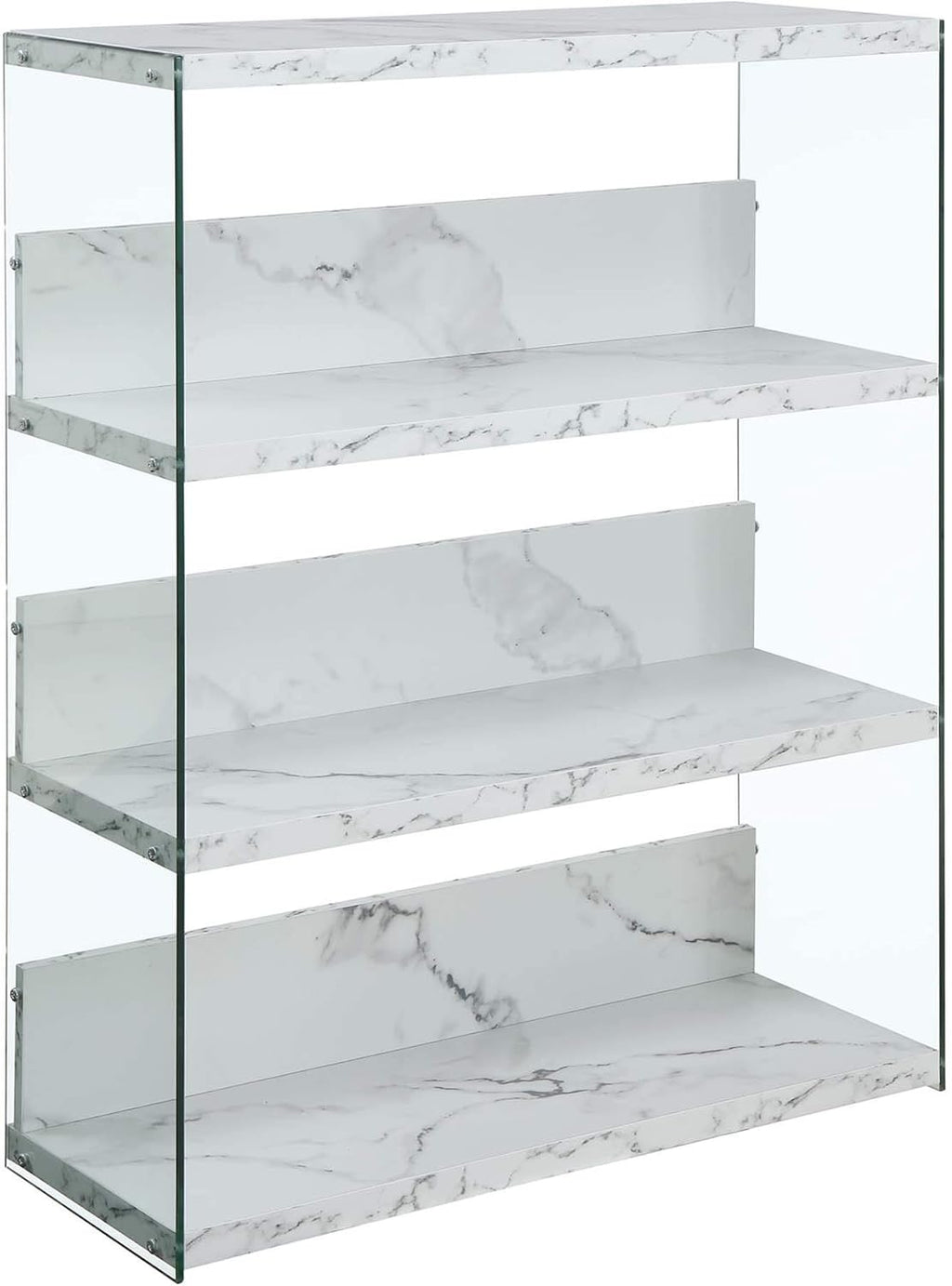 4 Tier Wide Weathered Gray Bookcase C2134