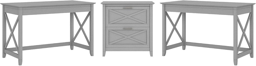 2 Person Desk Set with Lateral File Cabinet C81014