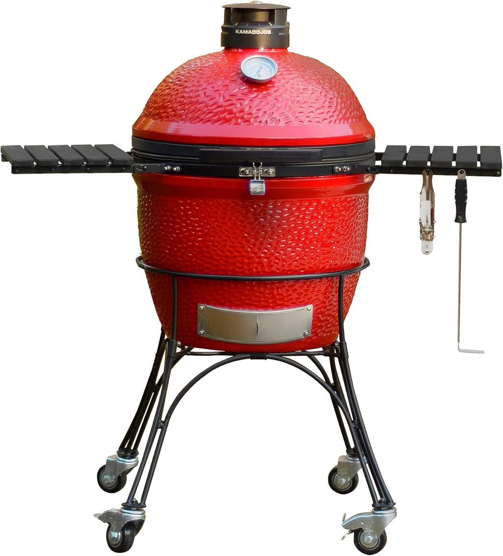 18-inch Charcoal Grill with Cart and Side Shelves, Blaze Red Pack of 2 U3006