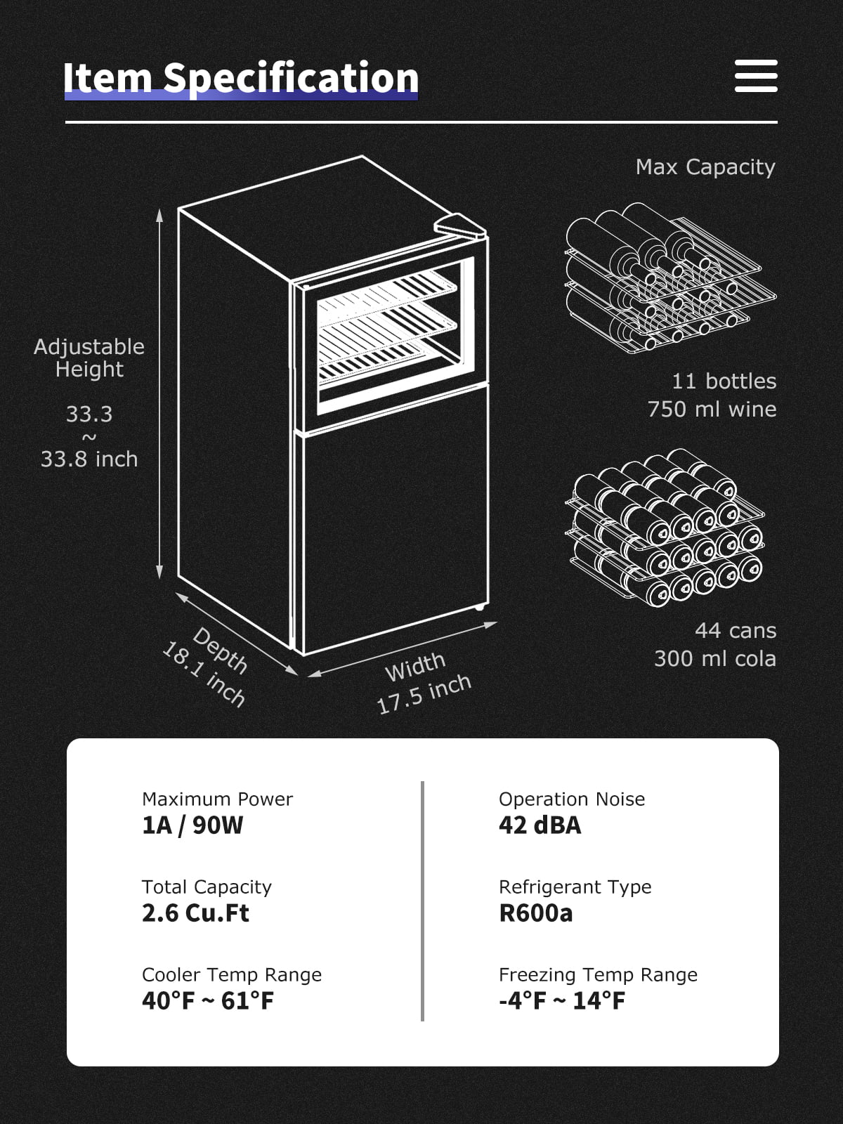 2-Door Wine Cooler and Freezer V783