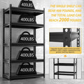 Heavy Duty 5-Tier Metal Garage Storage Shelving Rack, 35.8" W x 16.2" D x 72" H V71584