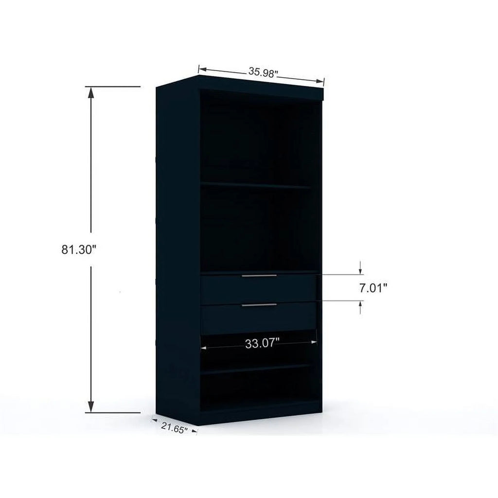 Blue Wood Sectional Corner Wardrobe Closet B131