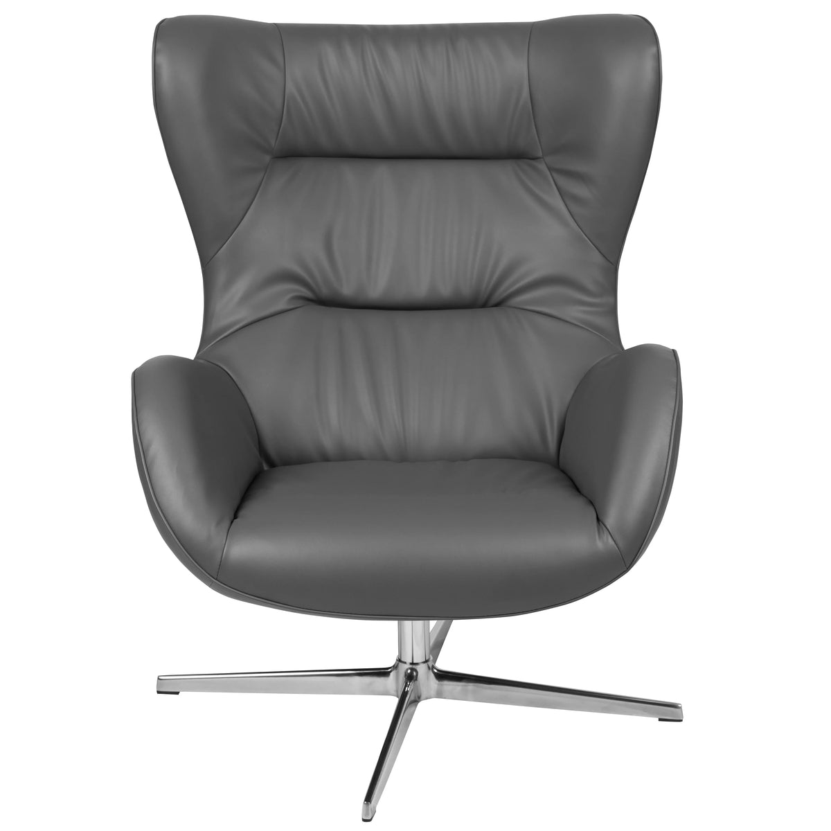 Gray LeatherSoft Swivel Wing Chair P31903