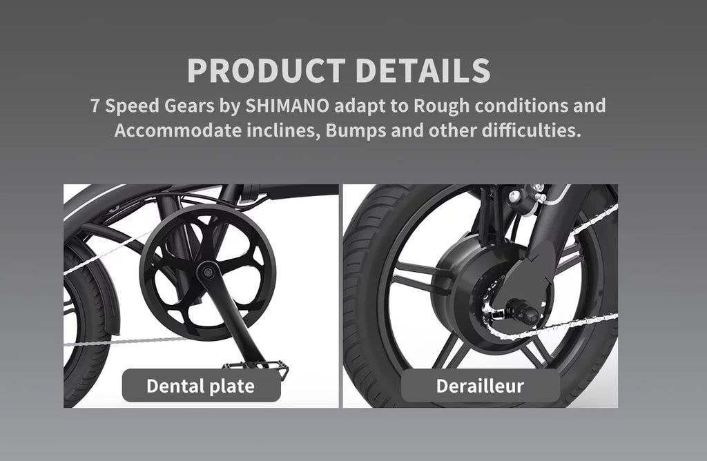 14 Electric Bike, 350W 7.5Ah/36V Lightweight Folding Electric Bicycles (White) V7425