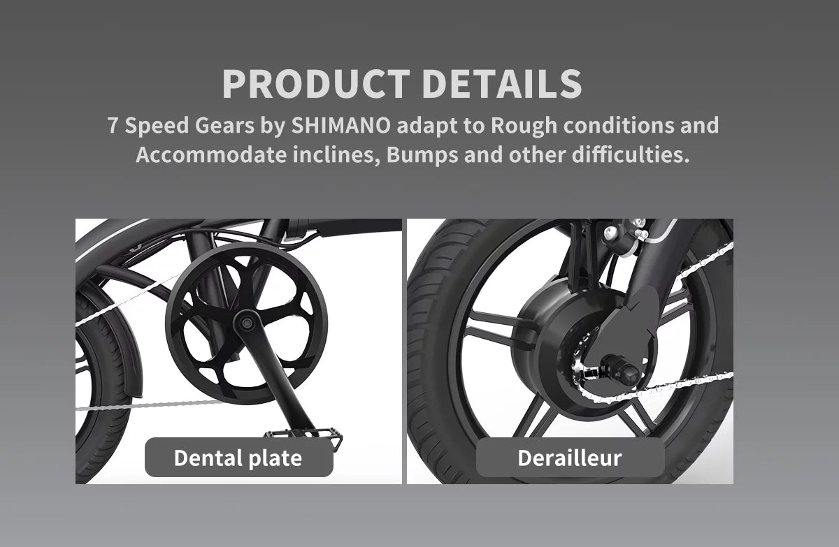 14 Electric Bike, 350W 7.5Ah/36V Lightweight Folding Electric Bicycles (White) V7425