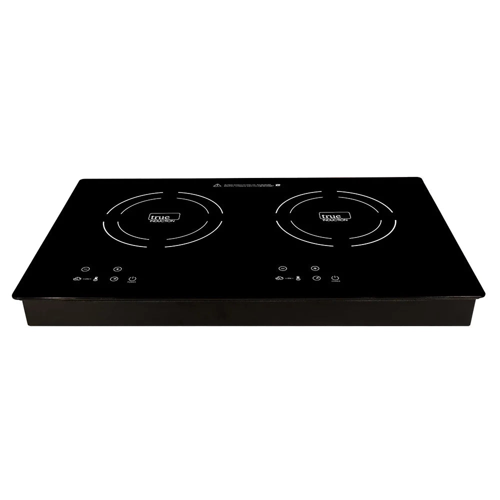 Built-in 23-inch Dual Induction Cooktop Glass-Ceramic Top J9338