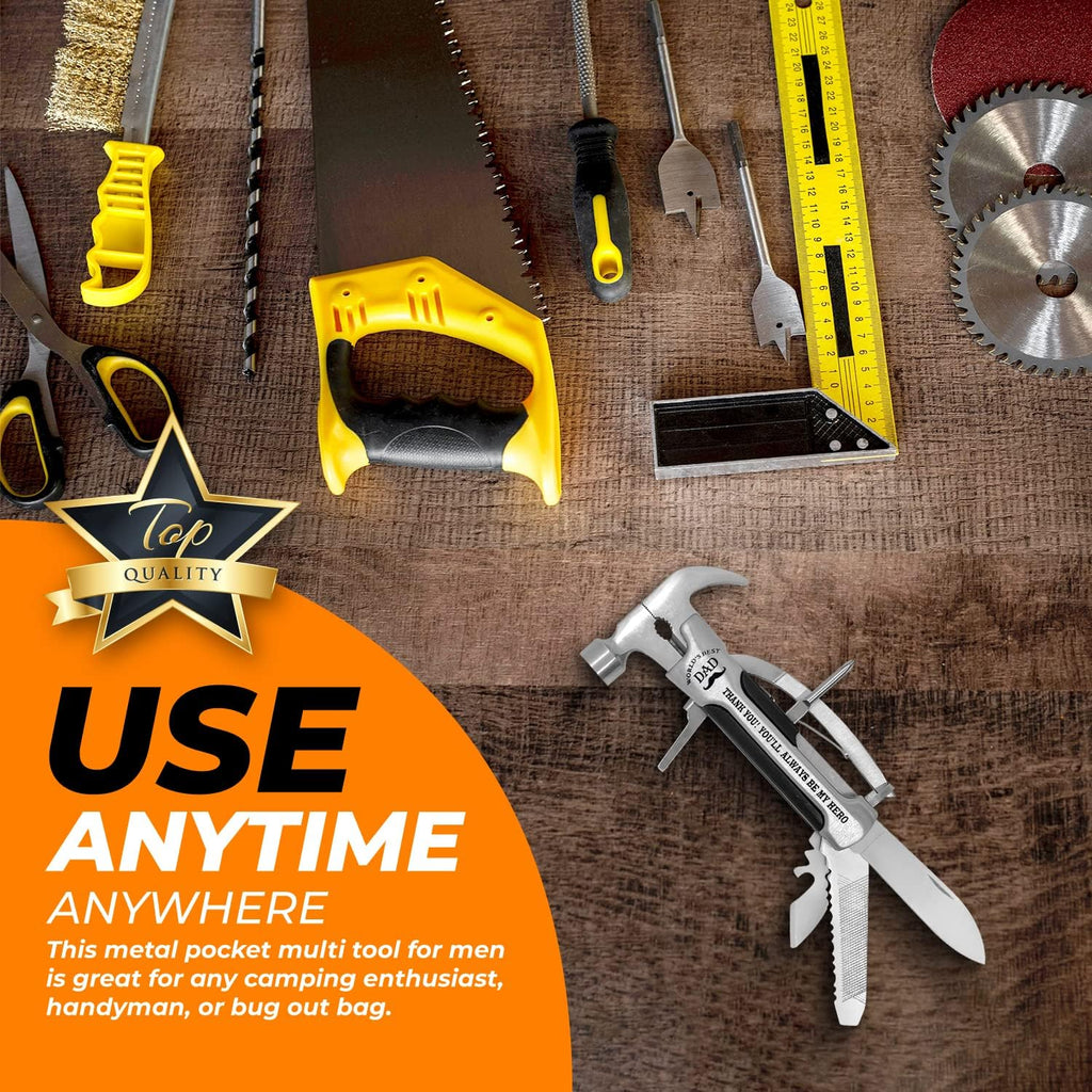 Stainless Steel Hammer Multitool with case and clip R1406