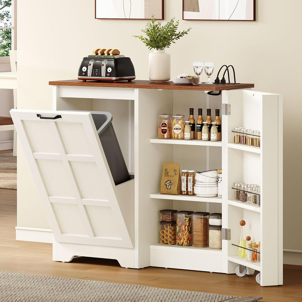 White Oak Tilt Out Trash Cabinet 13 Gallon P74922