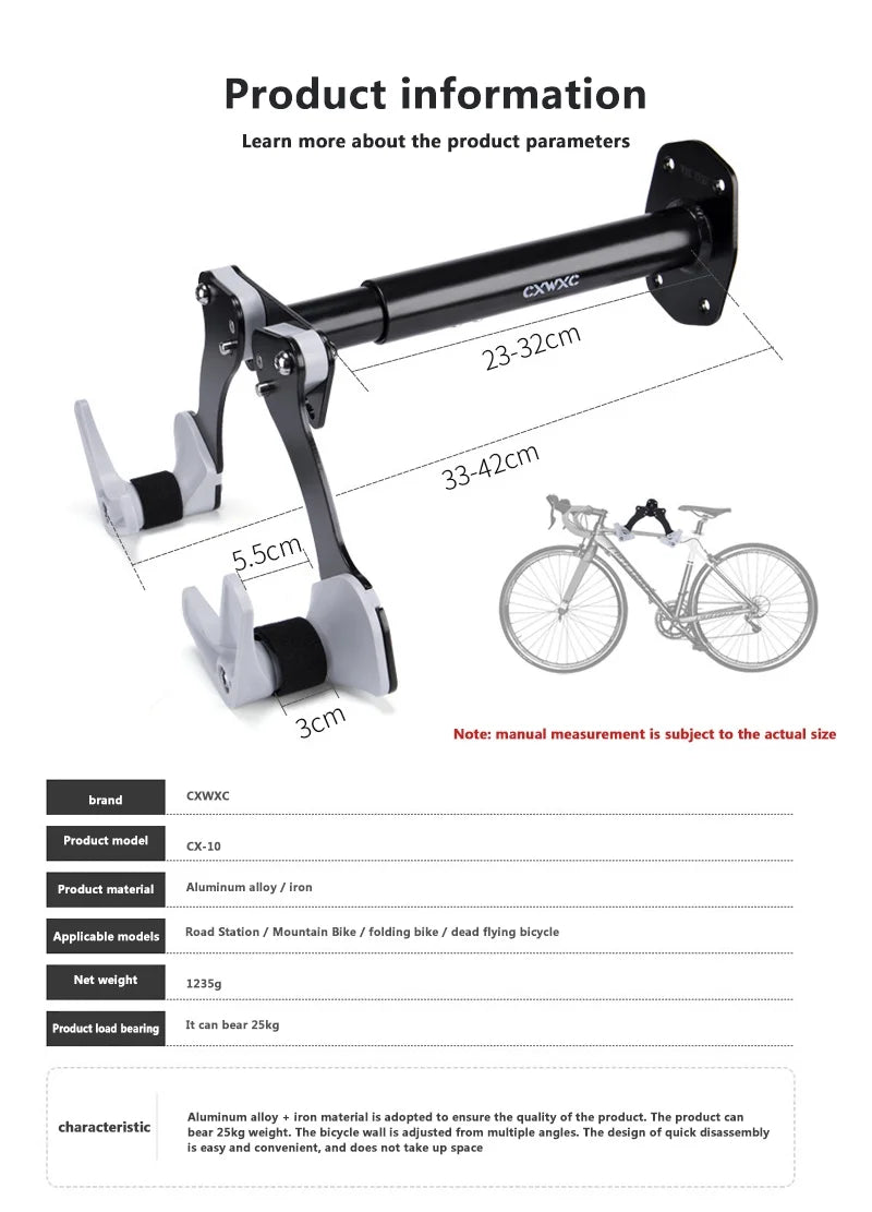 Bike Wall-Mounted Vertical Garage Storage Horizontal Adjustable Hook E743368