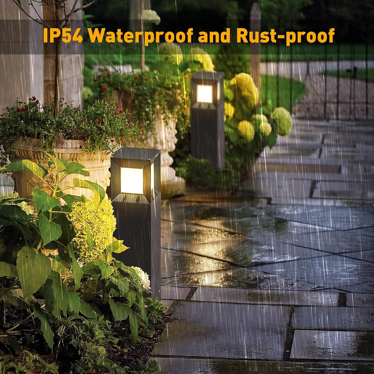 Solar IP54 Waterproof 3000K LED 32 Inches Outdoor Bollard Light G527707