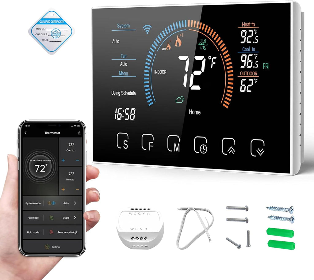 Digital WiFi Thermostat with App and LCD Color Screen W9698