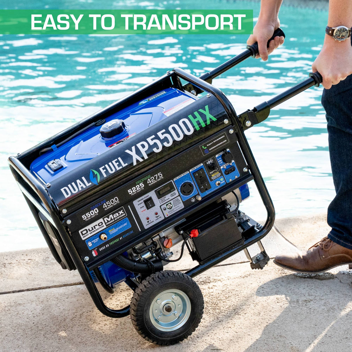 5,500/4,500-Watt Dual Fuel Gasoline/Propane Portable Generator E573056
