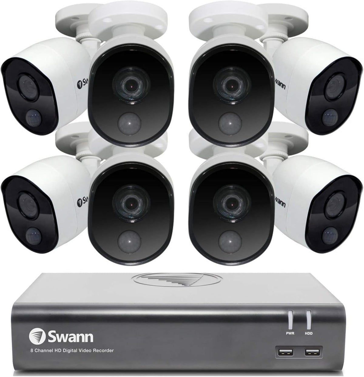 8 Channel 8 Bullet Camera 1080p HD DVR Wired CCTV System F70592