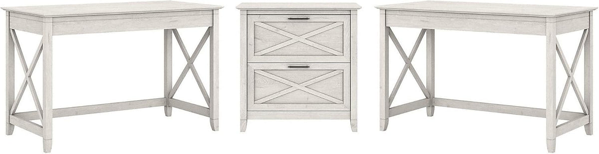 2 Person Desk Set with Lateral File Cabinet C81014
