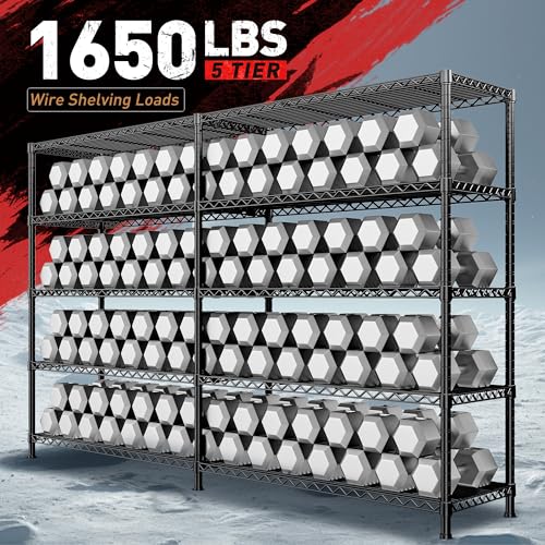 73''W 5-Tier Metal Wire Shelving Unit G658
