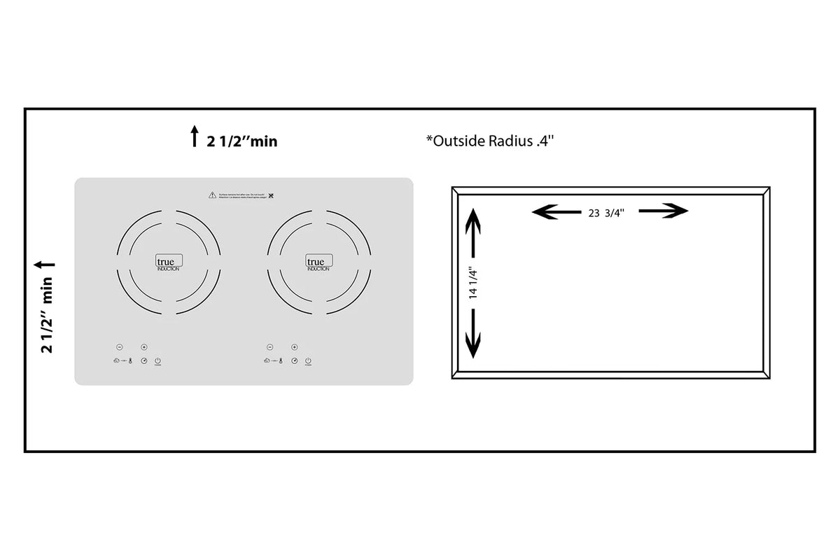 Built-in 23-inch Dual Induction Cooktop Glass-Ceramic Top J9338