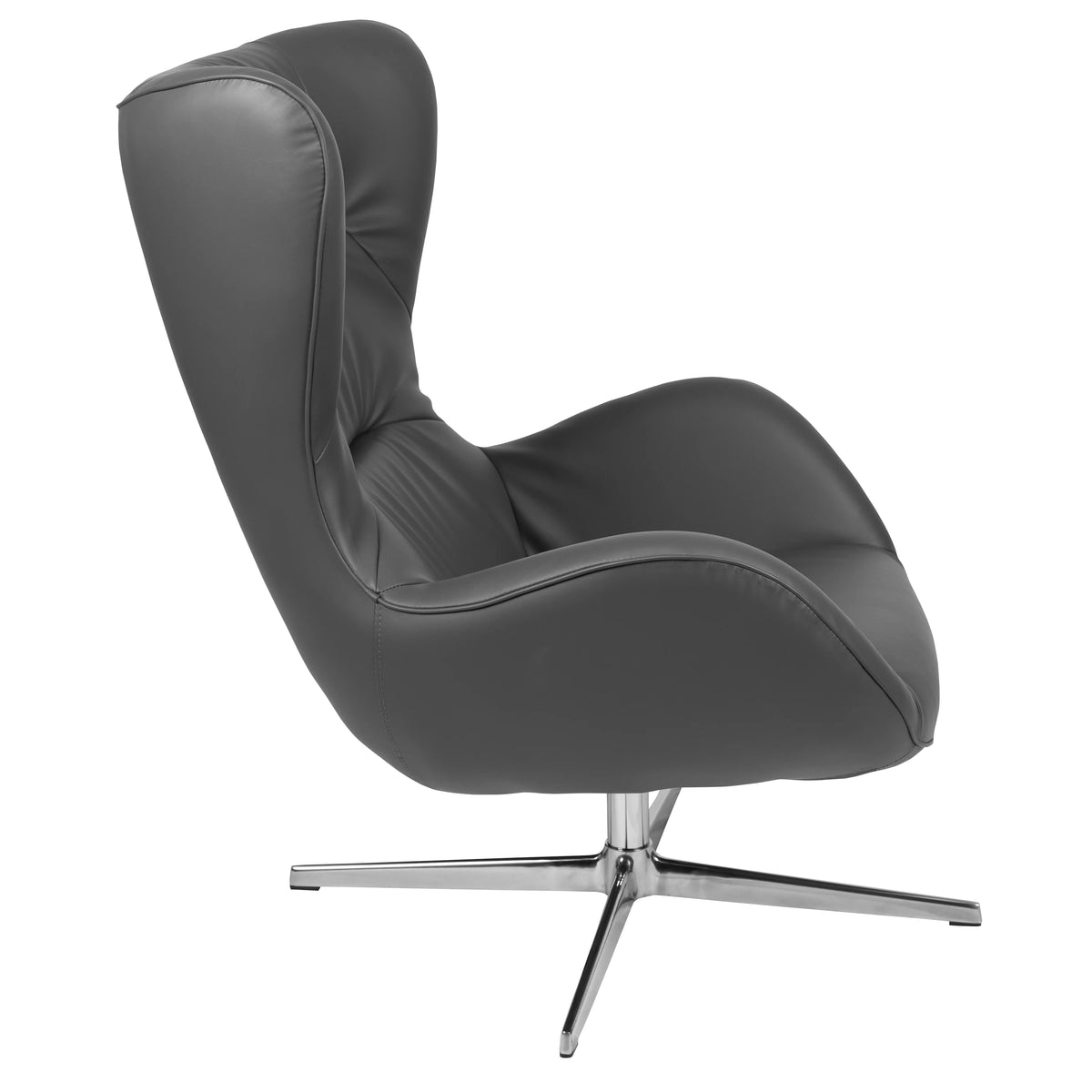 Gray LeatherSoft Swivel Wing Chair P31903