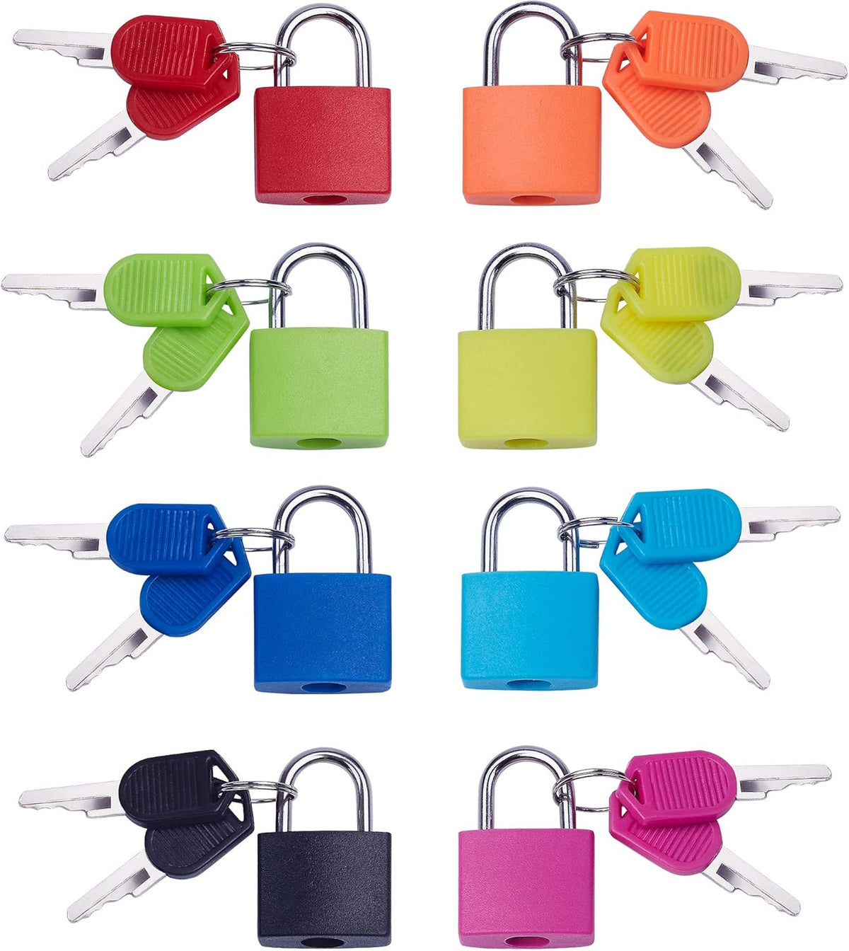 6 Pack Multicolored Padlocks with 2.6 Inch Long Shackle B669