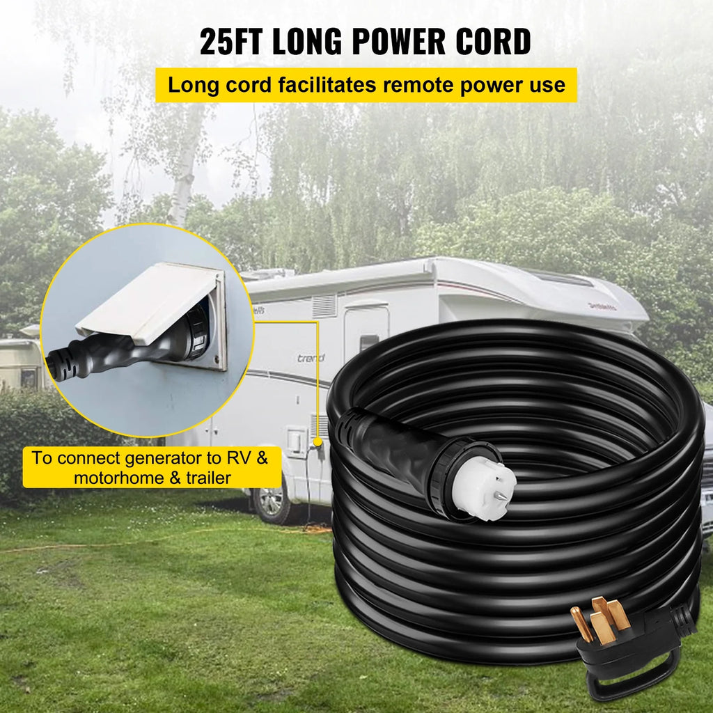 25FT Generator Power Cord 50-Amp 125/250-volt 14-50P to CS6364 Locking Connector T376