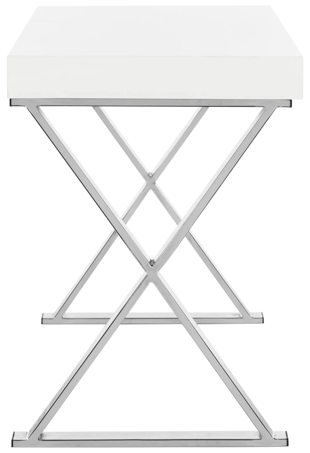 White Modern Desk with Pull-Out Drawer F843379