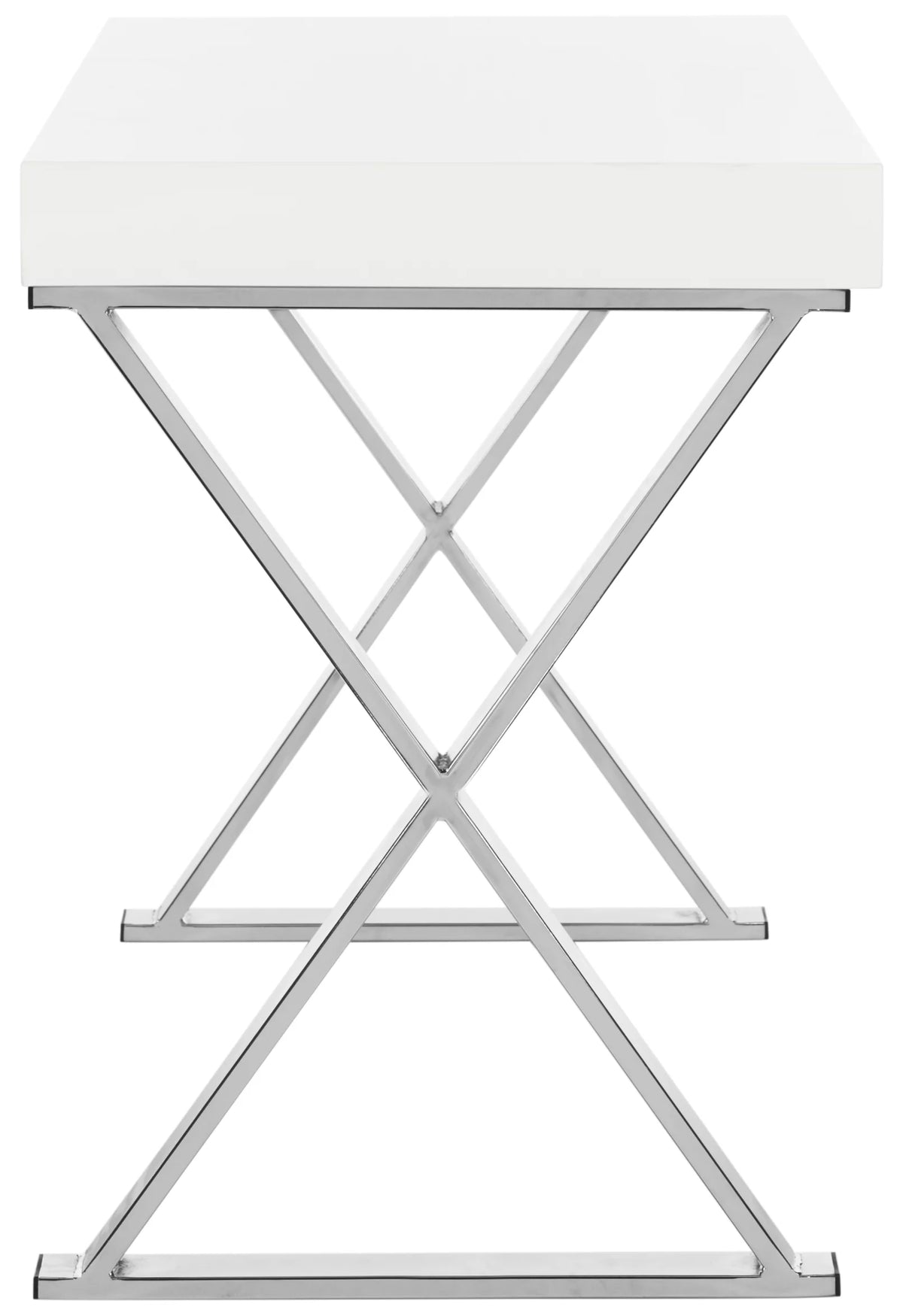 White Modern Desk with Pull-Out Drawer F843379
