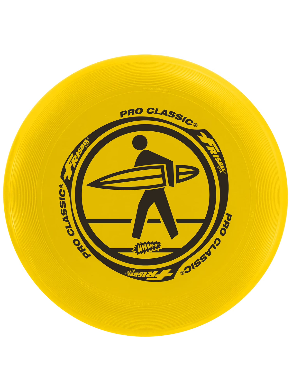 Yellow Surfer Crossing Frisbee P3260