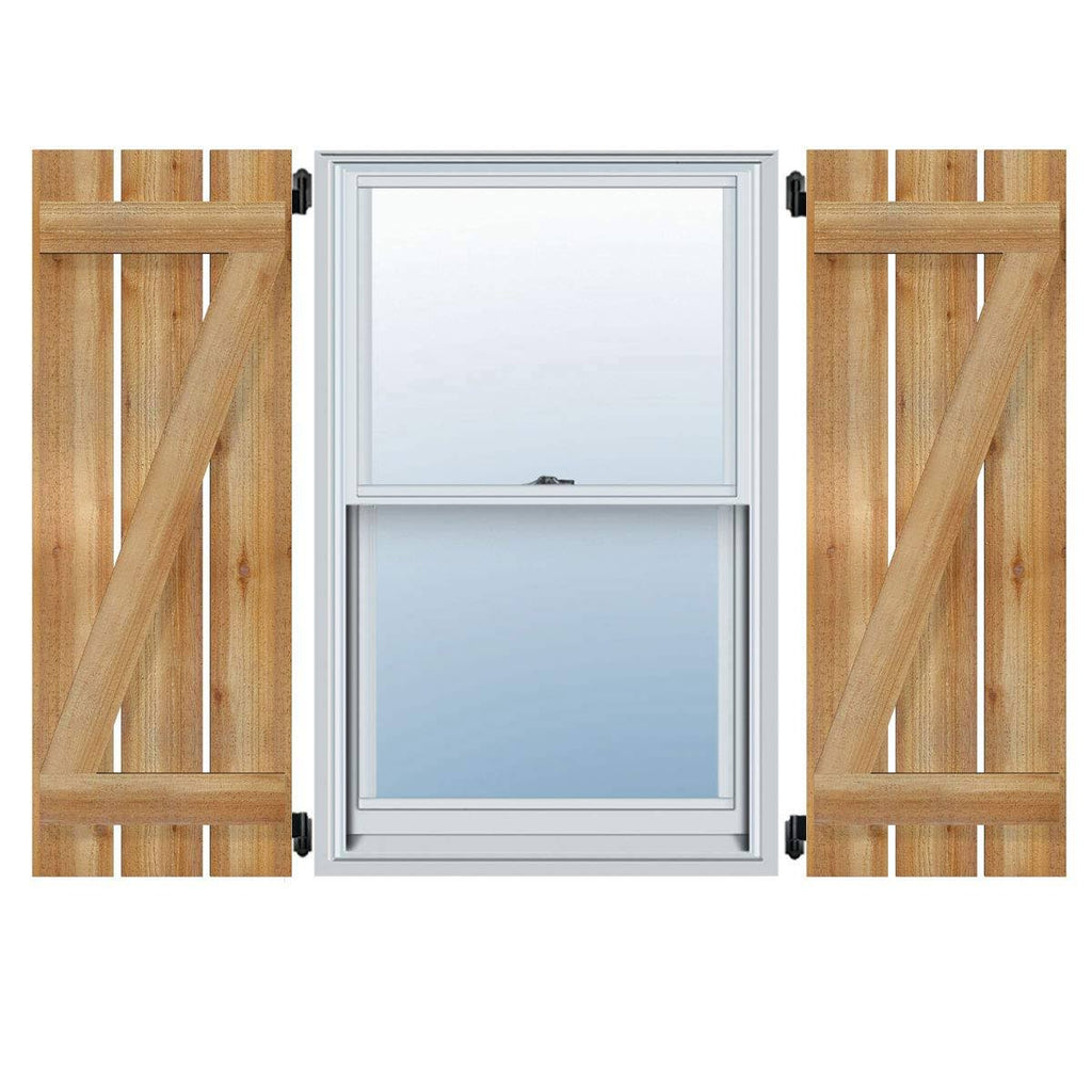 Board-n-Batten Shutters with Z-Bar, Rough Sawn Western Red Cedar H9831