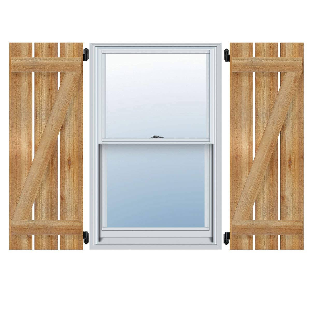 Board-n-Batten Shutters with Z-Bar, Rough Sawn Western Red Cedar H9831