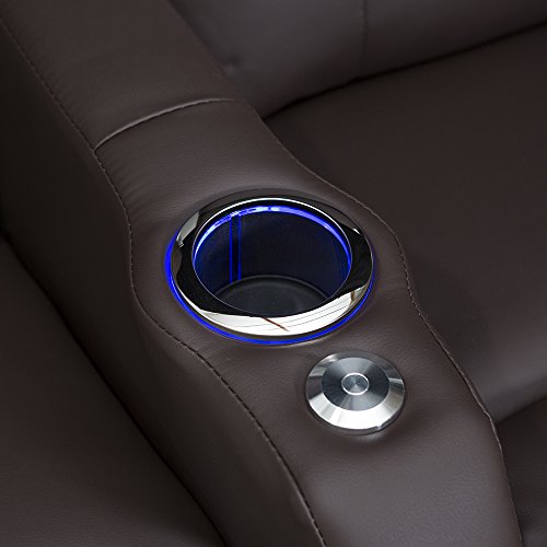 Bonded Leather Power Recline Home Theater Seating Row of 3 Black L939433