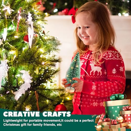 12 Pcs 4" Artificial Bottle Brush Trees with Lights Z47957