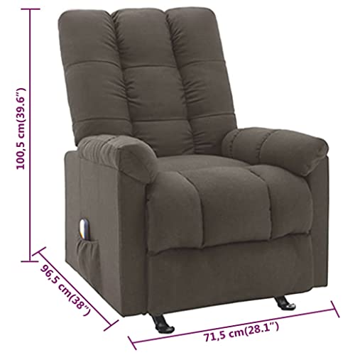 Brown Fabric Reclinable Massage Wingback Chair K65351