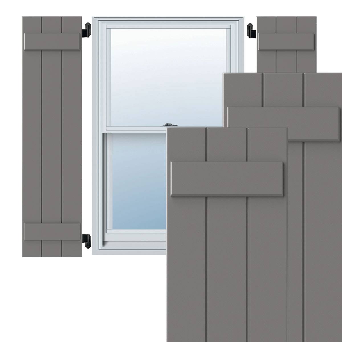 Primed Composite Board-n-Batten Shutters (Per Pair) W719011