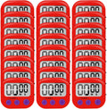24 Pack Small Digital Kitchen Timer Magnetic Back with ON/Off Switch, Red C6701