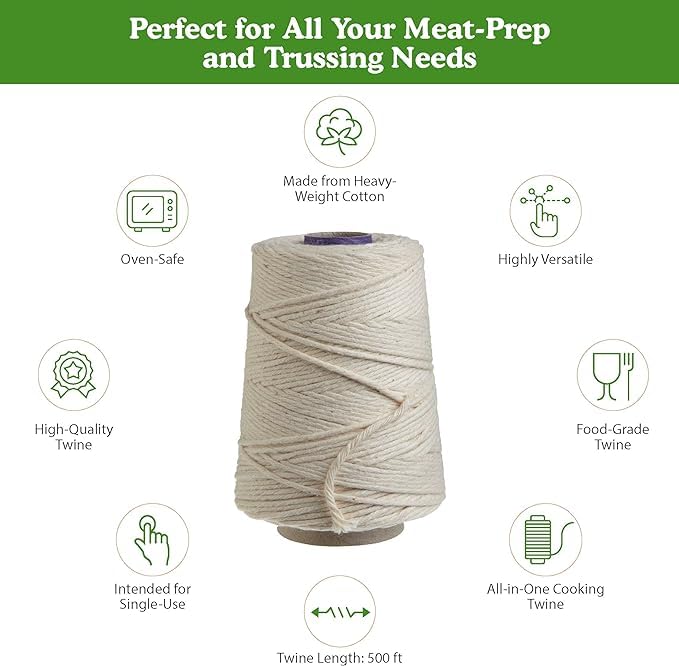 Food-Safe Cotton Butchers Cooking Twine 500ft 16 Ply 2.4mm K300709