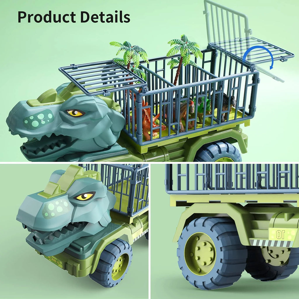 Dinosaur Transport Car Carrier Truck with 15 Dinosaurs C1462
