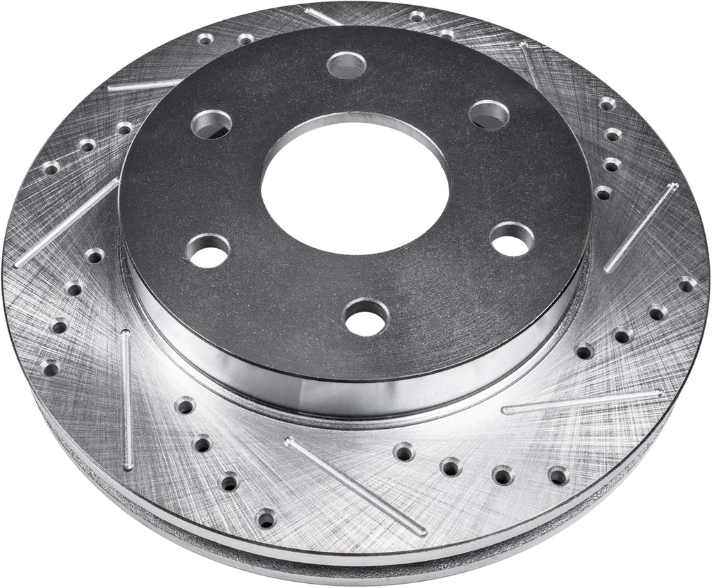 Rear Drilled & Slotted Brake Rotors 2pc Set I853