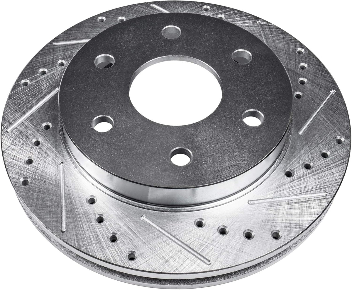 Rear Drilled & Slotted Brake Rotors 2pc Set I853