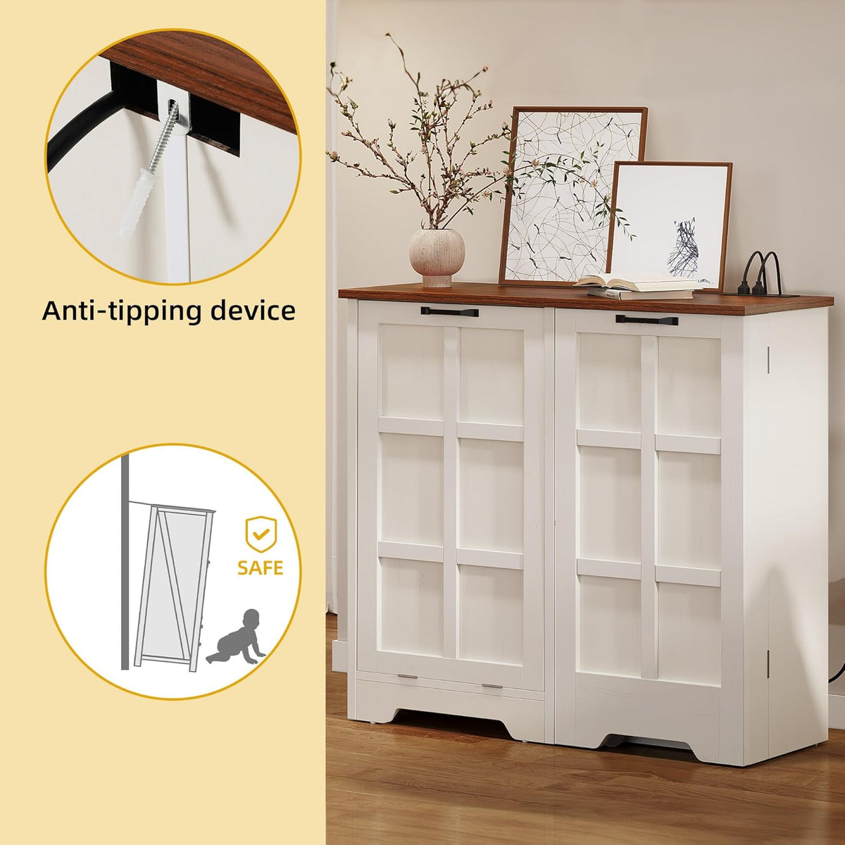 White Oak Tilt Out Trash Cabinet 13 Gallon P74922