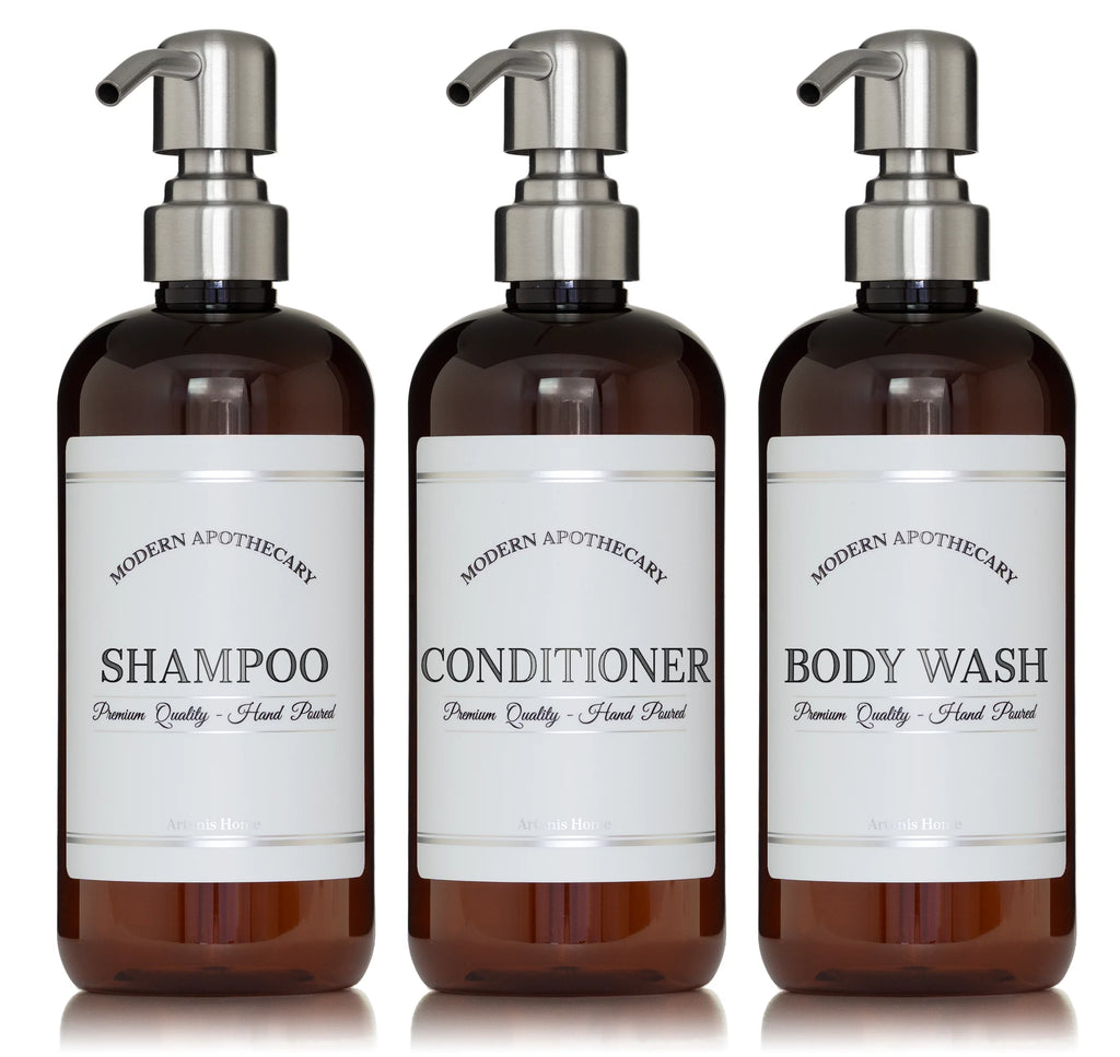 Refillable Body Wash, Shampoo and Conditioner Bottles 16 oz 3 Pack M749678