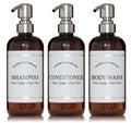 Refillable Body Wash, Shampoo and Conditioner Bottles 16 oz 3 Pack M749678