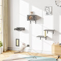 5-in-1 Wall-Mounted Cat Climber Set with House, Bridge, Steps, Scratcher, Hammock, Shelves J93650