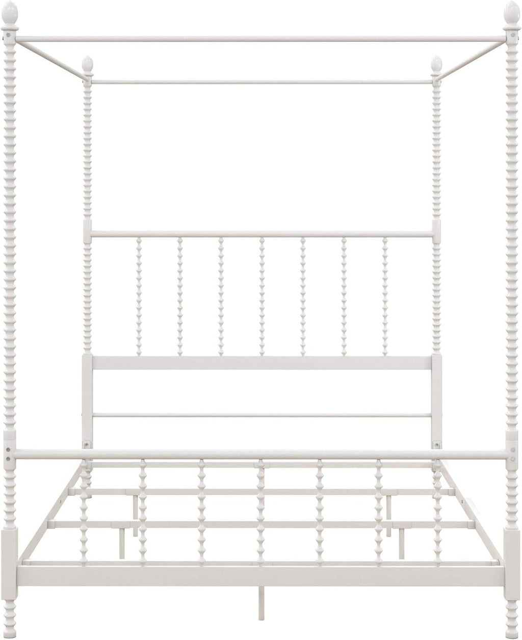 White Twin Size Metal Canopy Bed Frame O170534
