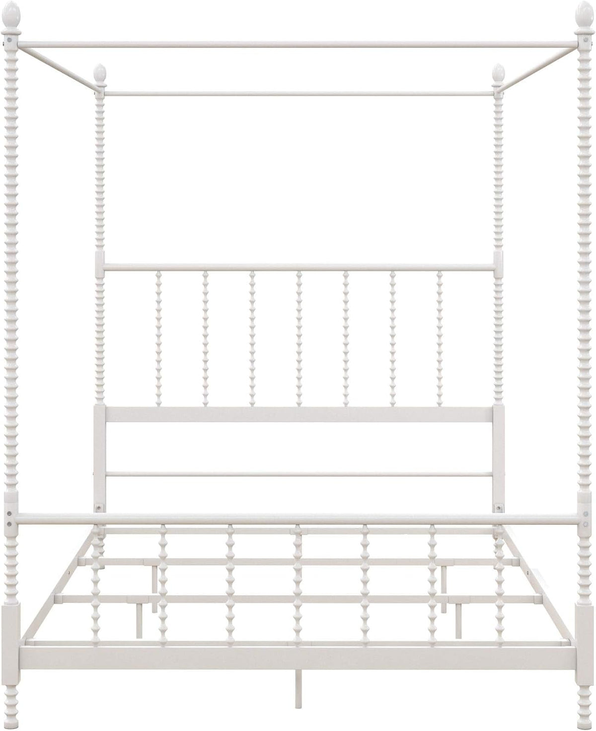 White Twin Size Metal Canopy Bed Frame O170534