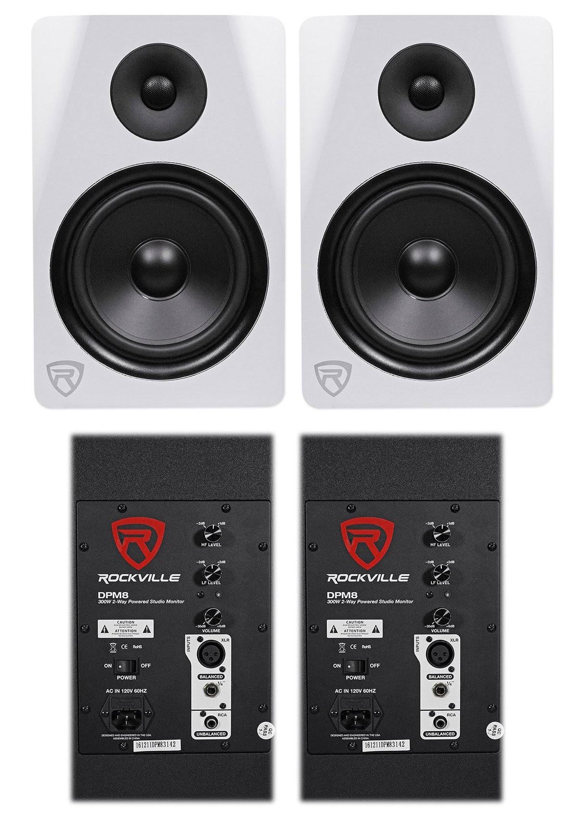 8" 600 Watt Active Studio Monitor Speakers F5250