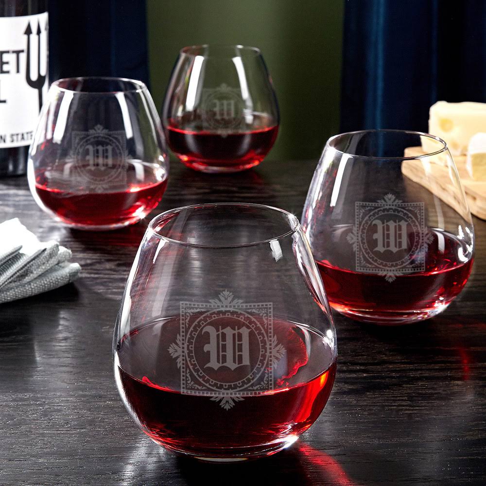 Set of 4 Stemless Wine Glasses Y44010
