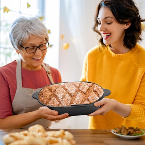 2 in 1 Pre Seasoned Cast Iron Bread Loaf Pan Set with Lid P421867
